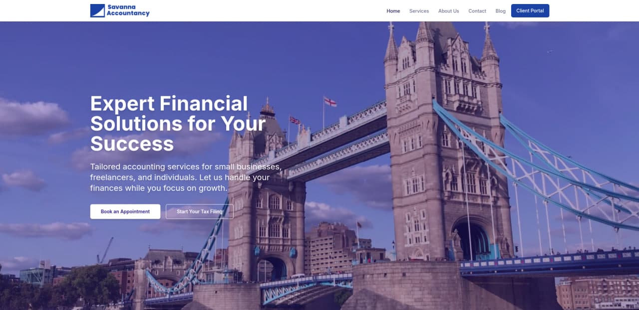 Savanna Accountancy platform homepage